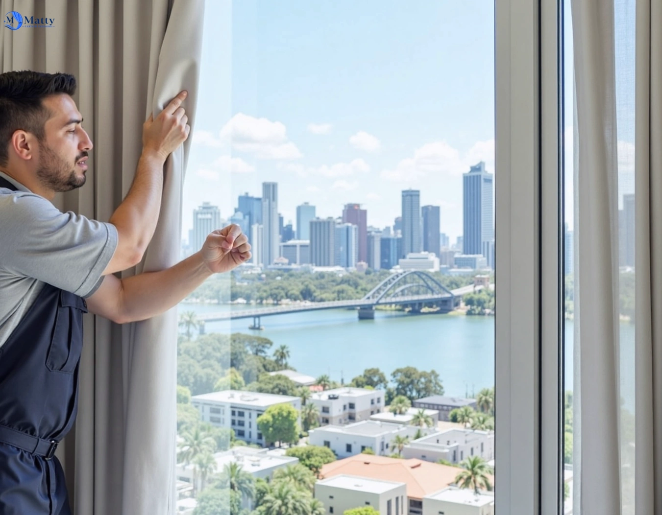 Professional curtain steam cleaning service claremont-meadows-nsw QLD by Matty Curtain Cleaning