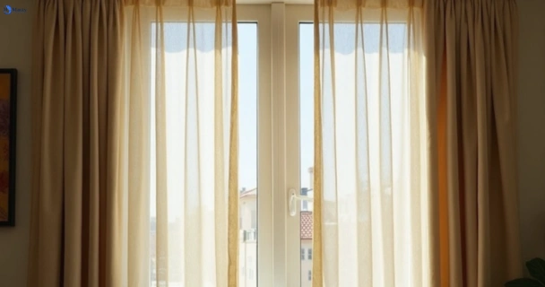 Dusty and dull curtains in claremont-meadows-nsw before steam cleaning